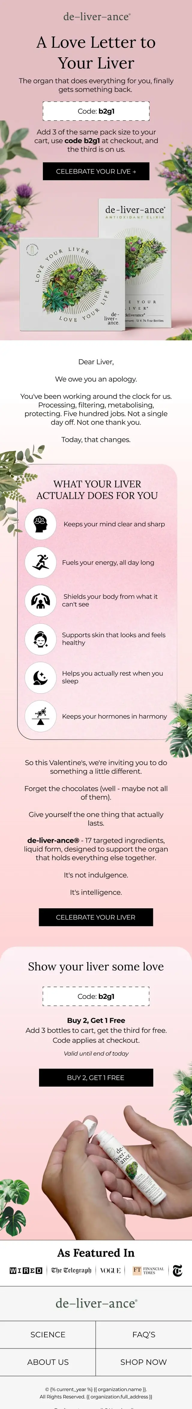 Liver elixir campaign email