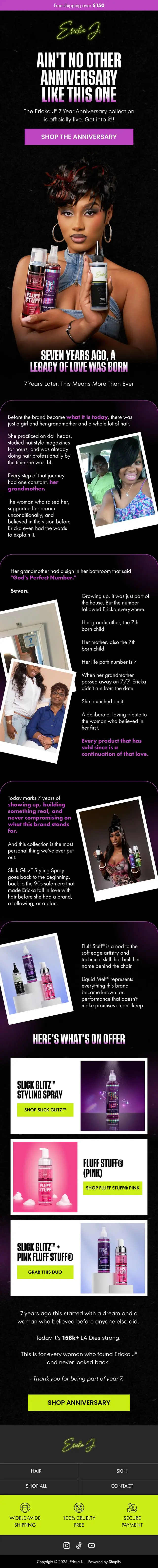 Hair care launch email