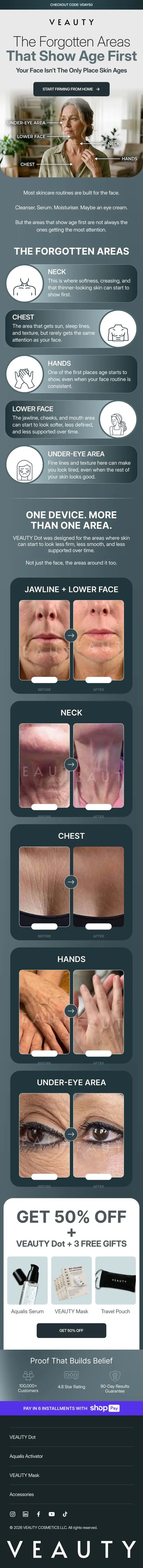 Skincare device campaign email