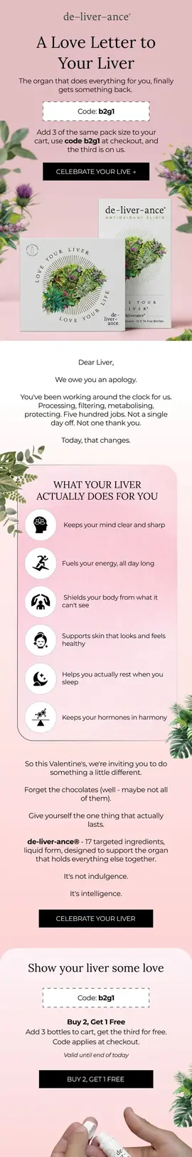 Liver elixir campaign email