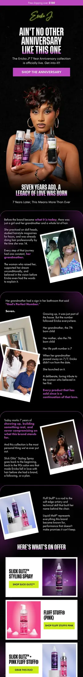 Hair care launch email