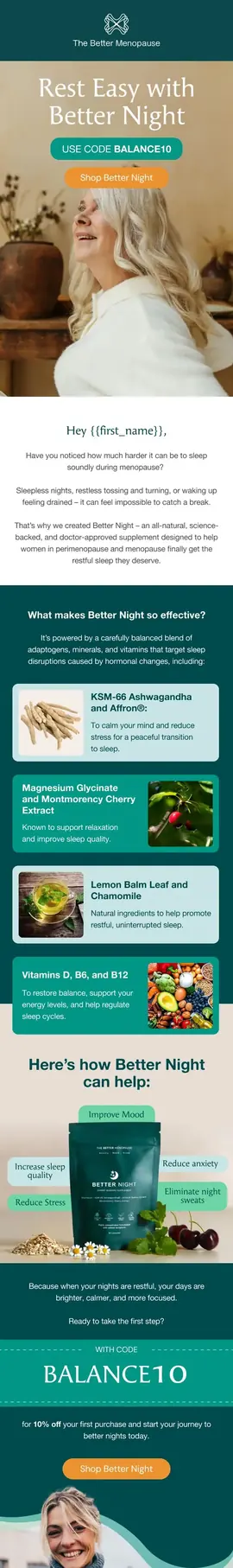 Menopause supplement browse abandonment email